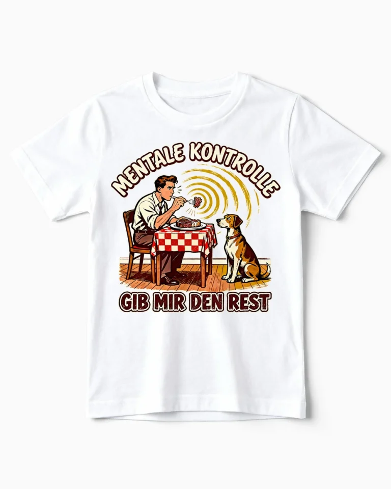 Mentale Kontrolle | Lustiges Hunde T-Shirt für Kinder & bestechliche Kids weiss