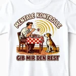 Mentale Kontrolle | Lustiges Hunde T-Shirt für Kinder & bestechliche Kids weiss Close-Up