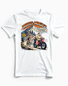 Modus-Mogler | Lustiges Anti E-Bike & Fahrrad T-Shirt für Herren & echte Wadl-Beißer weiss