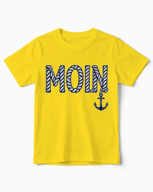 Moin | Das Nordsee-Kindershirt im Tau-Design für kleine Leichtmatrosen & Küstenkids gelb