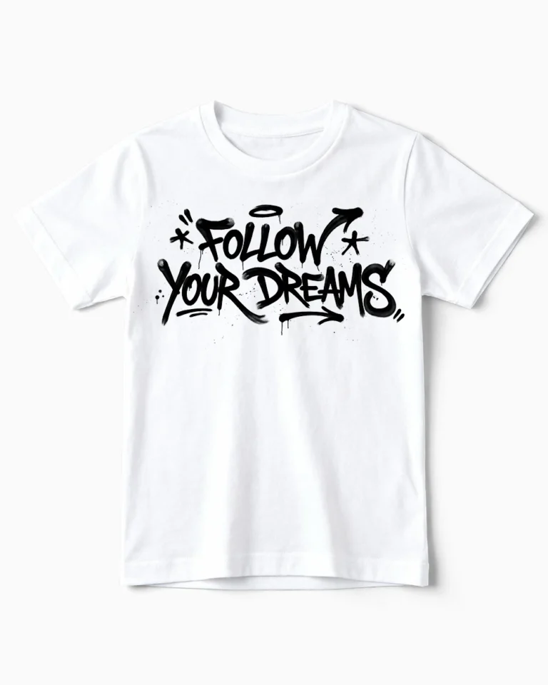 Follow Your Dreams | Das coole Kindershirt für kleine Abenteurer mit großen Träumen weiss
