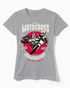 Championship | Das Motocross-Damenshirt für Speed-Ladies mit Benzin im Blut graumeliert
