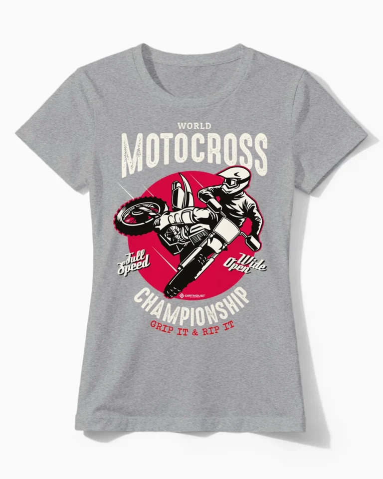 Championship | Das Motocross-Damenshirt für Speed-Ladies mit Benzin im Blut graumeliert
