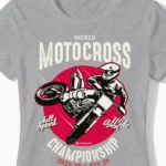 Championship | Das Motocross-Damenshirt für Speed-Ladies mit Benzin im Blut graumeliert Close-Up