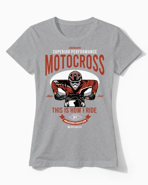 Holeshot Hustler | Motocross & Enduro T-Shirt für Damen & die maximale Power am Start graumeliert