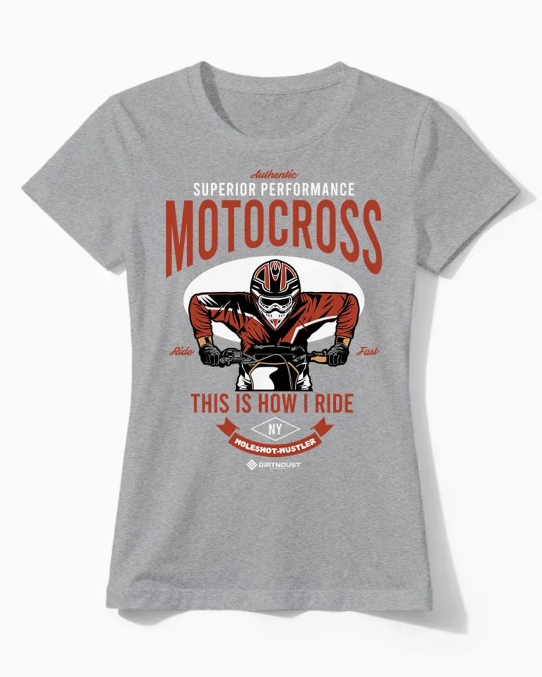 Holeshot Hustler | Motocross & Enduro T-Shirt für Damen & die maximale Power am Start graumeliert