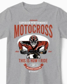 Holeshot Hustler | Motocross & Enduro T-Shirt für Kinder & kleine Helden am Startgatter graumeliert Close-Up