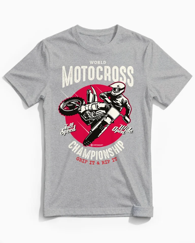 Championship | Das Motocross & Enduro T-Shirt für Herren und den Holeshot am Startgatter graumeliert