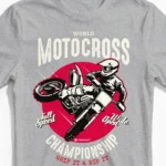 Championship | Das Motocross & Enduro T-Shirt für Herren und den Holeshot am Startgatter graumeliert Close-Up