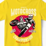 Championship | Das Motocross-Kindershirt für Vollgas-Helden von morgen gelb Close-Up