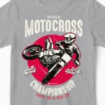 Championship | Motocross & Enduro T-Shirt für Kinder & kleine Vollgas-Helden graumeliert Close-Up