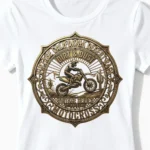 Desert Race | Das Motocross Damenshirt mit edlem Patina-Emblem für Offroad-Ladies weiss Close-Up