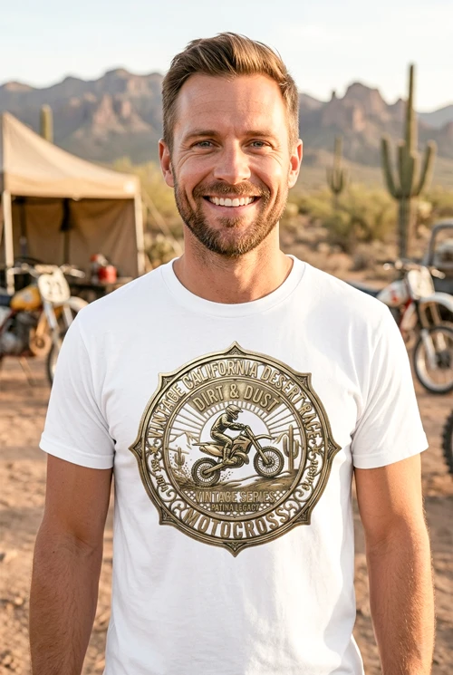 Desert Race | Das Motocross Herrenshirt im kalifornischen Vintage-Emblem Design