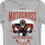 Holeshot Hustler | Motocross T-Shirt für Herren & den perfekten Start am Gatter graumeliert Close-Up