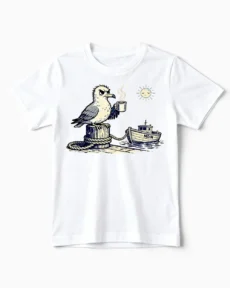 Mürrische Moin-Möwe Kindershirt weiss