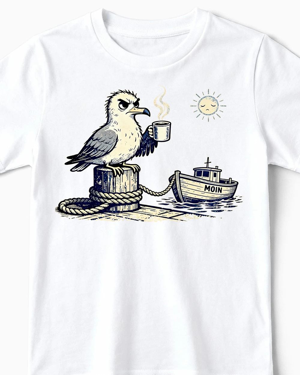 muerrische-moin-moewe-kindershirt-weiss-cu Mürrische Moin-Möwe Kindershirt weiss Close-Up