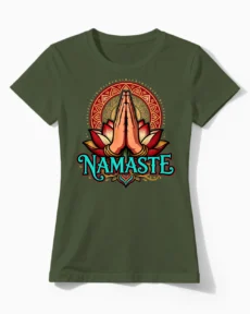 Namaste Lotus Damenshirt in olive