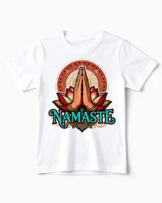 Namaste Lotus | Spirituelles Yoga T-Shirt für Kinder & kleine Nachwuchs-Yogis mit Zen-Faktor weiss