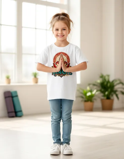 Namaste Lotus | Spirituelles Yoga-Kindershirt für kleine Nachwuchs-Yogis mit Zen-Faktor