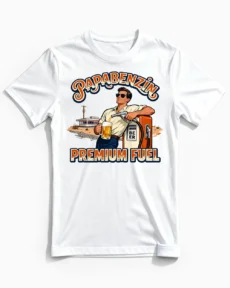 Papabenzin | Lustiges Bier & Retro T-Shirt für Herren & echte Väter weiss
