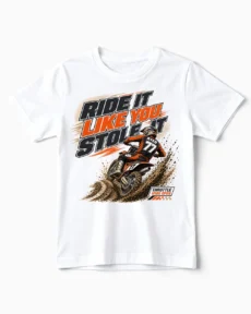 Ride It Like You Stole It | Cooles Motocross & Enduro T-Shirt für Kinder weiss