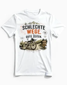Schlechte Wege. Gute Zeiten. | Gravel & Fahrrad T-Shirt für Herren weiss