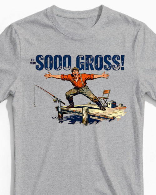 Sooo Gross | Angler Herrenshirt graumeliert Closeup