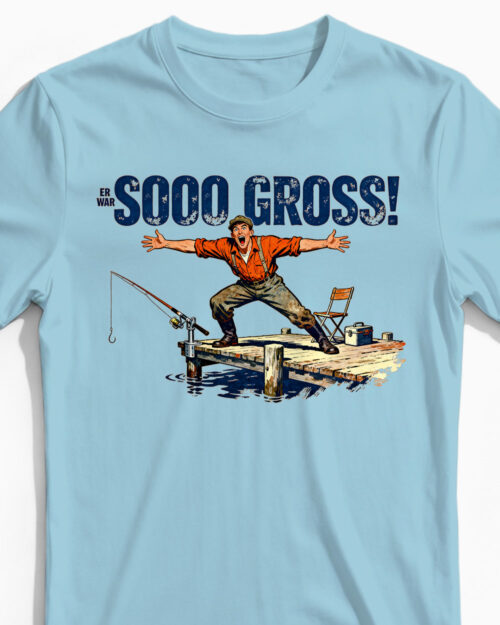 Sooo Gross | Angler Herrenshirt hellblau Closeup