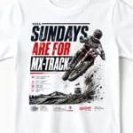 Sundays Are For MX-Track | Cooles Motocross T-Shirt für Kinder weiss Close-Up