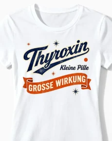 Thyroxin | Lustiges Hashimoto & Schilddrüsen T-Shirt für Damen & Hormonexpertinnen weiss Close-Up