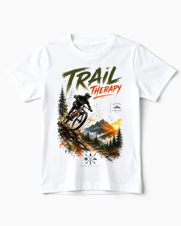 Trail Therapy | Mountainbike & Fahrrad T-Shirt für Kinder weiss
