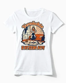 Verrückte Katzenlady | Lustiges Katzen T-Shirt für Damen & stolze Katzen-Mamas weiss