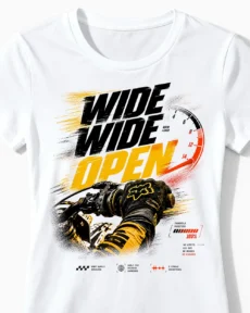 Wide Wide Open | Motocross & Enduro T-Shirt für Damen weiss CLose-Up