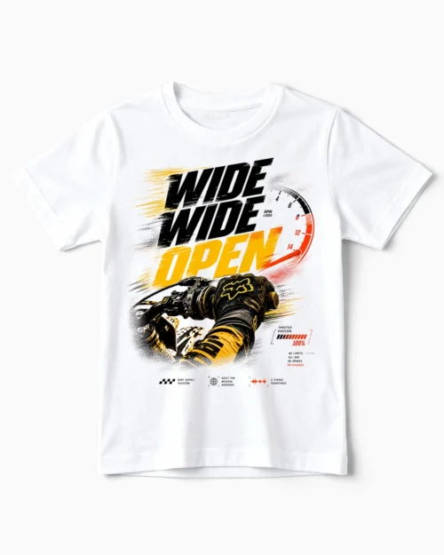 Wide Wide Open | Motocross & Enduro T-Shirt für Kinder weiss
