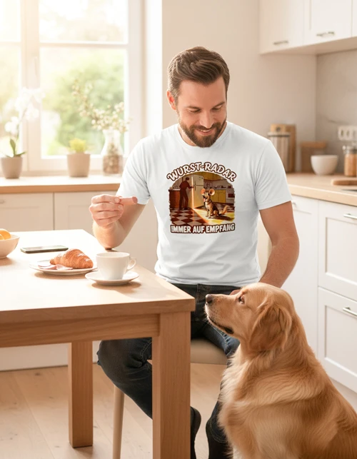 Wurst-Radar | Lustiges Hunde-Herrenshirt für hungrige Spürnasen-Besitzer