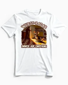 Wurst-Radar | Lustiges Hunde T-Shirt für Herren & echte Spürnasen-Besitzer weiss